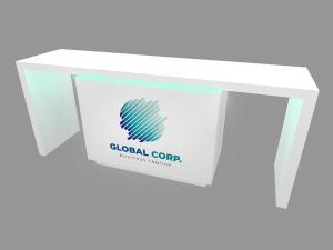 RE-1611 Waterfall Workstation Counter with RE-1575 Counter-- Image 1